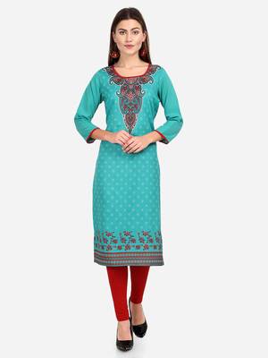 green American Crepe Digital Print trendy Kurta 1
