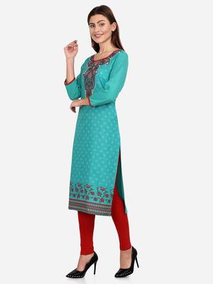 green American Crepe Digital Print trendy Kurta 3