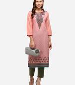 peach American Crepe Digital Print trendy Kurta