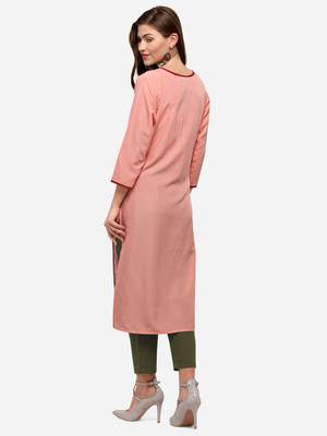 peach American Crepe Digital Print trendy Kurta 2