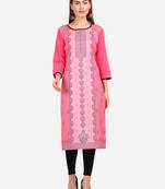 pink American Crepe Digital Print trendy Kurta