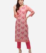 pink American Crepe Digital Print trendy Kurta
