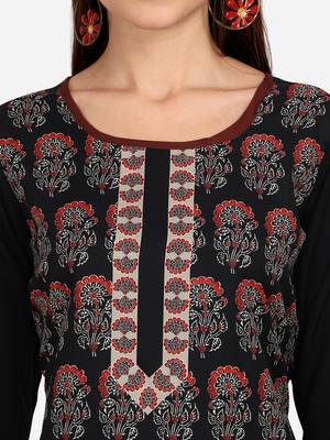 black American Crepe Digital Print trendy Kurta 4