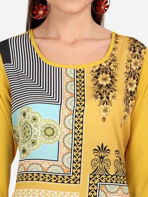 yellow American Crepe Digital Print trendy Kurta 4