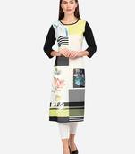 black American Crepe Digital Print trendy Kurta