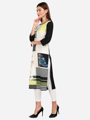 black American Crepe Digital Print trendy Kurta 3