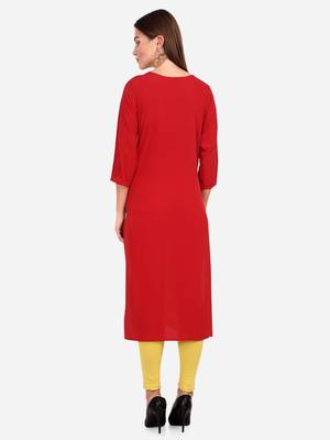 red American Crepe Digital Print trendy Kurta 2