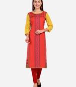 yellow American Crepe Digital Print trendy Kurta