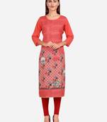orange American Crepe Digital Print trendy Kurta