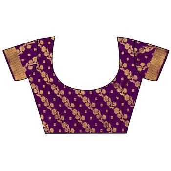 Gold woven art silk saree with blouse 5