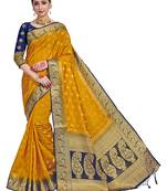 Gold woven art silk saree with blouse