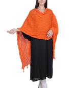Kaustuki Orange Pure Cotton Tasselled Stole Dupatta