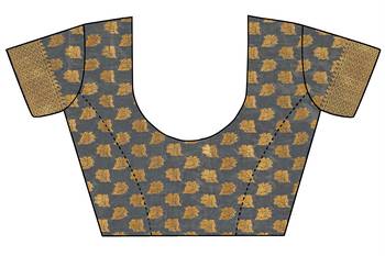 Yellow woven art silk saree with blouse 5