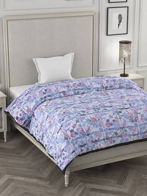 ROSARA HOME Floral Printed Polycotton Single Dohar(Navy Blue) 1