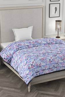 ROSARA HOME Floral Printed Polycotton Single Dohar(Navy Blue)