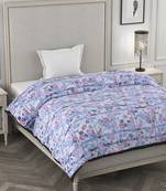 ROSARA HOME Floral Printed Polycotton Single Dohar(Navy Blue)