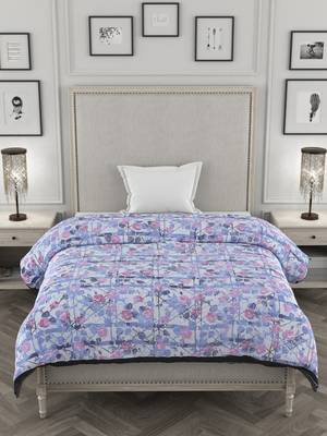ROSARA HOME Floral Printed Polycotton Single Dohar(Navy Blue) 2