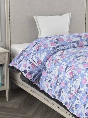 ROSARA HOME Floral Printed Polycotton Single Dohar(Navy Blue) 3