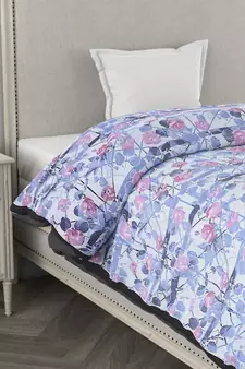 ROSARA HOME Floral Printed Polycotton Single Dohar(Navy Blue)