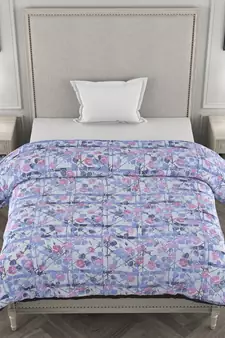 ROSARA HOME Floral Printed Polycotton Single Dohar(Navy Blue)
