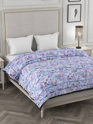 ROSARA HOME Floral Printed Polycotton Double Dohar(Navy Blue) 1