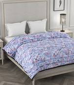 ROSARA HOME Floral Printed Polycotton Double Dohar(Navy Blue)