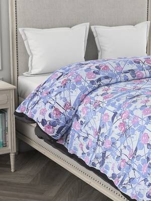 ROSARA HOME Floral Printed Polycotton Double Dohar(Navy Blue) 3