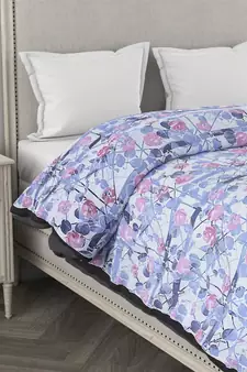ROSARA HOME Floral Printed Polycotton Double Dohar(Navy Blue)