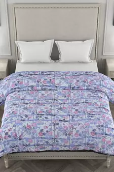 ROSARA HOME Floral Printed Polycotton Double Dohar(Navy Blue)