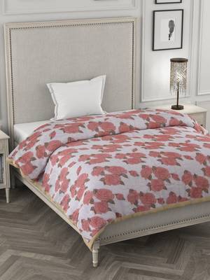 ROSARA HOME Floral Printed Polycotton Single Dohar(Red) 1