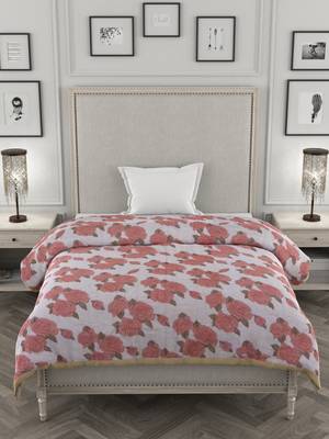 ROSARA HOME Floral Printed Polycotton Single Dohar(Red) 2