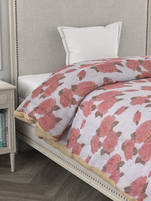 ROSARA HOME Floral Printed Polycotton Single Dohar(Red) 3