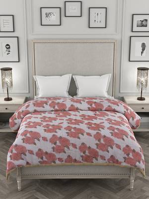 ROSARA HOME Floral Printed Polycotton Double Dohar(Red) 2