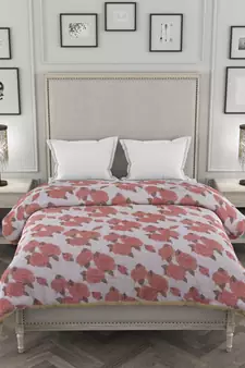 ROSARA HOME Floral Printed Polycotton Double Dohar(Red)