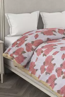 ROSARA HOME Floral Printed Polycotton Double Dohar(Red)