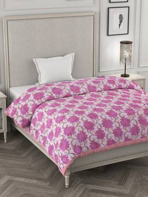 ROSARA HOME Floral Printed Polycotton Single Dohar(Pink) 1
