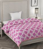 ROSARA HOME Floral Printed Polycotton Single Dohar(Pink)