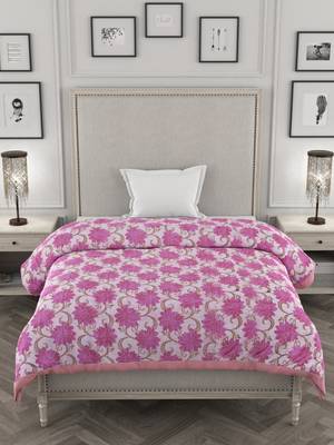 ROSARA HOME Floral Printed Polycotton Single Dohar(Pink) 2