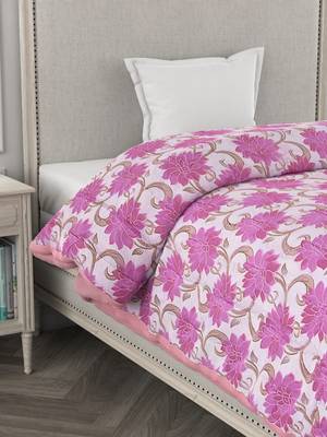 ROSARA HOME Floral Printed Polycotton Single Dohar(Pink) 3