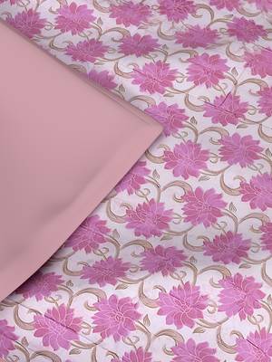 ROSARA HOME Floral Printed Polycotton Single Dohar(Pink) 4