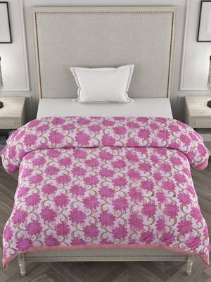 ROSARA HOME Floral Printed Polycotton Single Dohar(Pink) 5