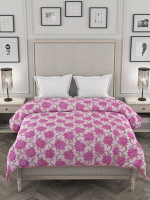 ROSARA HOME Floral Printed Polycotton Double Dohar(Pink) 2