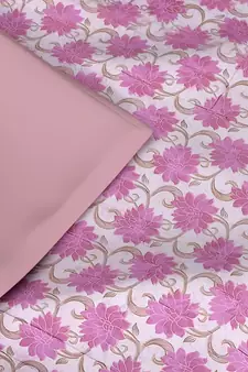 ROSARA HOME Floral Printed Polycotton Double Dohar(Pink)