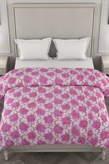 ROSARA HOME Floral Printed Polycotton Double Dohar(Pink)