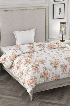 ROSARA HOME Floral Printed Cotton Single Dohar(Orange)