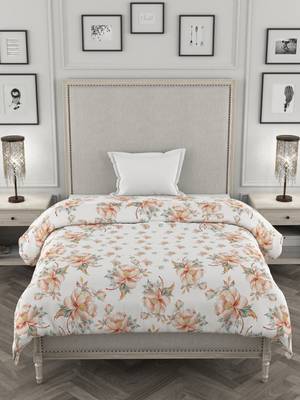 ROSARA HOME Floral Printed Cotton Single Dohar(Orange) 2