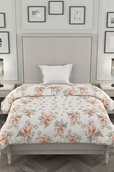 ROSARA HOME Floral Printed Cotton Single Dohar(Orange)