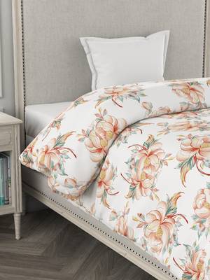 ROSARA HOME Floral Printed Cotton Single Dohar(Orange) 3