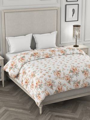 ROSARA HOME Floral Printed Cotton Double Dohar(Orange) 1