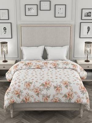 ROSARA HOME Floral Printed Cotton Double Dohar(Orange) 2